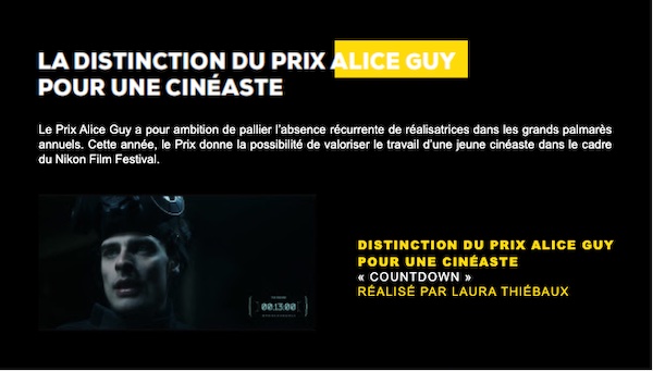 Countdown remporte la mention Prix Alice Guy au 13e Nikon Film Festival